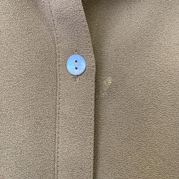 J.Jill Blouse Top Womens Size XL Button Front Brown FLAWED - Picture 3 of 10